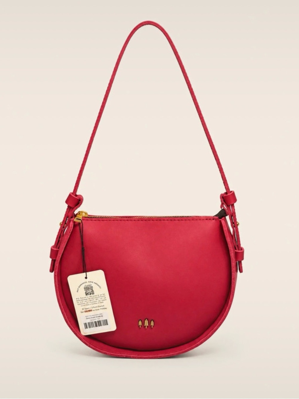 Portland Leather Moon Shot Shoulder Bag in Berry Good